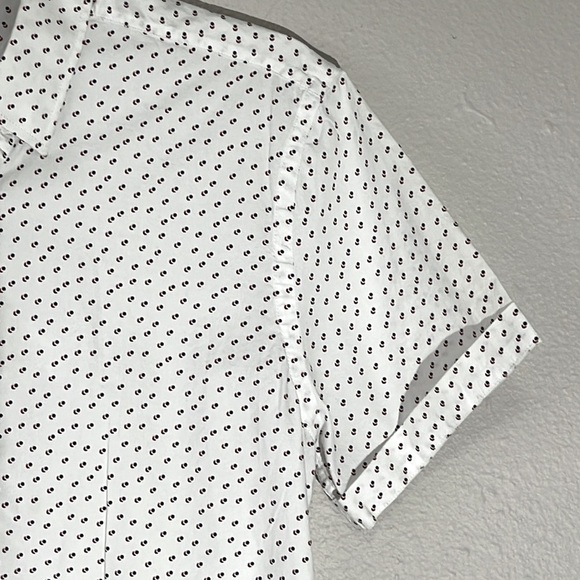 ZARA Men's Relaxed Fit Button Down Geometric Print Shirt Size S Short Sleeve - Picture 3 of 7